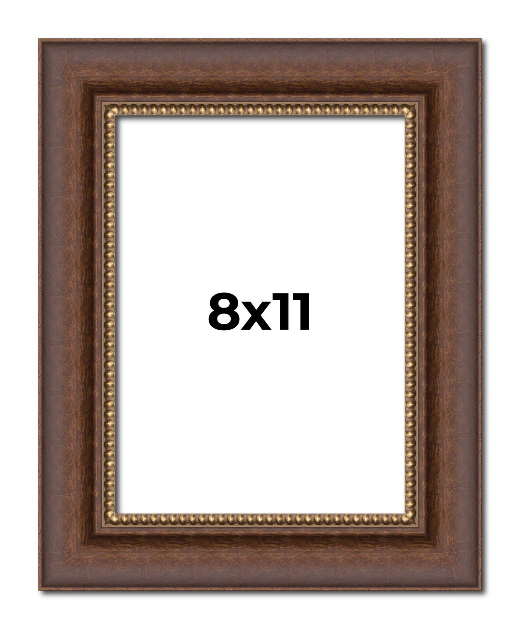 8x11 Traditional Picture Frame with UV-Resistant Acrylic & Acid Free Backing, Available in 3 Finishes - Black, Brown, Gold
